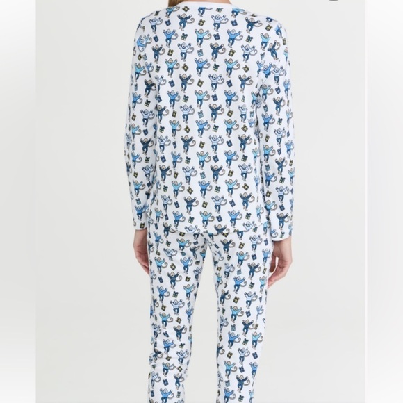 Roller Rabbit Monkey Nights 100% Cotton Pajama Set L Luxury Monkey Novelty Print - Picture 7 of 16